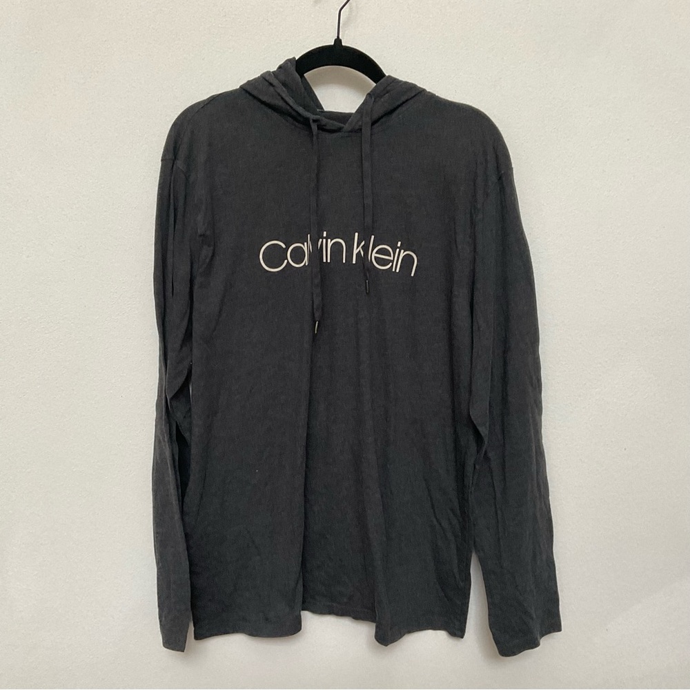 Calvin Klein Lightweight Dark Grey Hoodie Size XL Lounge Athleisure Comfy